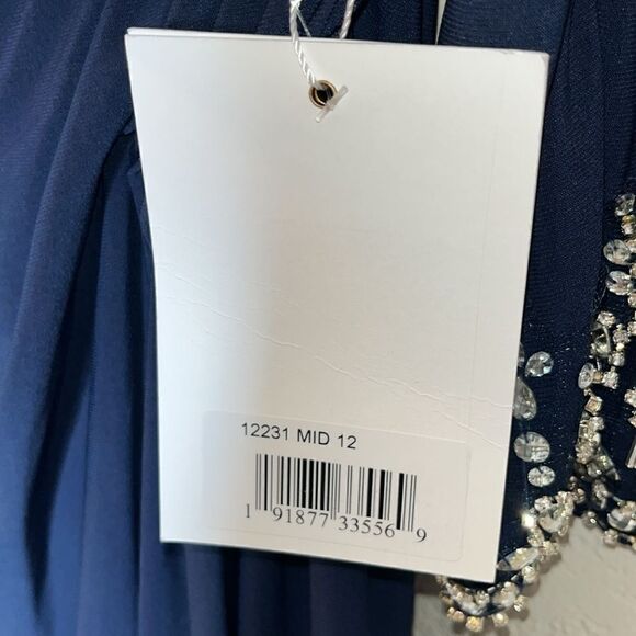 NWT Mac Duggal # 12231 One Shoulder Long Sleeve Jersey Gown - Picture 13 of 13